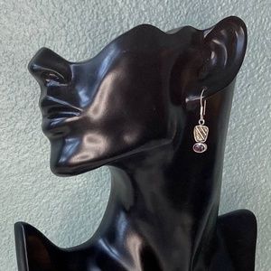 SALE Sterling Silver Garnet Earrings